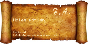 Holes Adrián névjegykártya